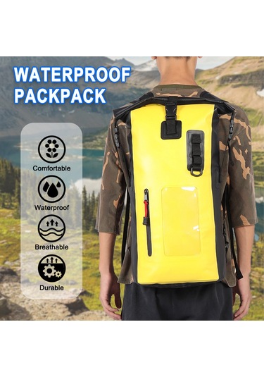 Lemestar 30l Su Geçirmez Spor Sırt Çantası - Kuru-ıslak Ayrımı, Telefon Penceresi Ve Kanca İle Kamp, Kayak, Yüzme İçin Sarı Sarı