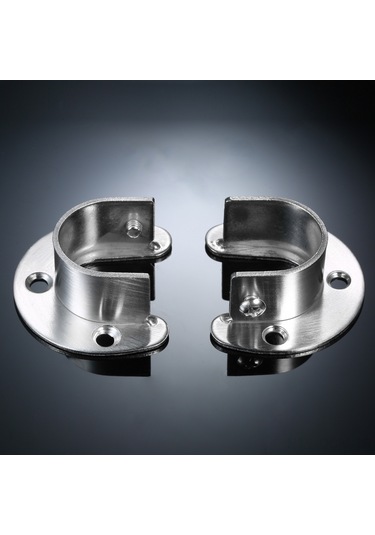 Qingmipy 32mm Çelik Gömlek Asma Kolu Tabanı, Banyo Havlu/perde Çubuğu Bağlantı Tabanı, 2 Adet, Kalın Çelik, Dolap İçin Açık Flanş Tabanı