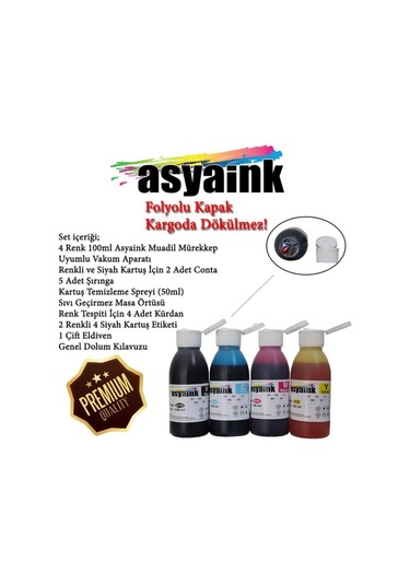 Hp 338 / 336 / 343 Uyumlu 4x100ml Uyumlu Kartuş Dolum Set
