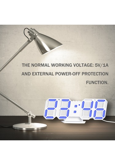 Vkemall Dijital Led Duvar/sandık Saati, Usb Ve Pil Beslemeli, 3d立体 Tasarım, Beyaz Işık, Abs Malzeme