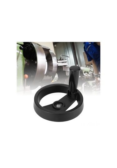 Samdoo Alüminyum Gövde Ve Nylon Kollü Katlanabilir Döner Makine Aleti El Tekerleği, 12x125mm, 4mm Anahtar Yolu, Sıkıcı Kullanim, Talaşlı İmalat İçin