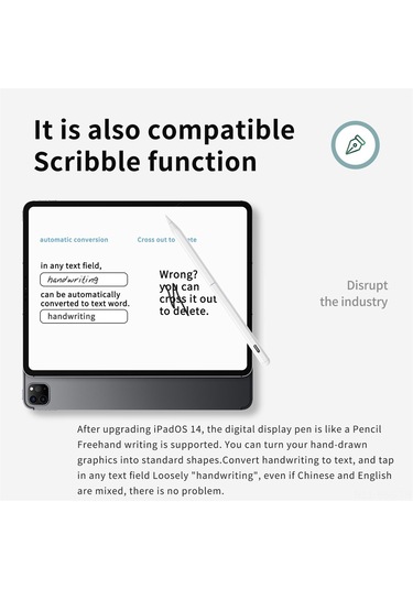 Springsun İpad Uyumlu İçin Manyetik Şarj + Type-c Desteği 2. Nesil 5d Eğim Basıncı Algılama Kapasitif Dokunmatik Kalem