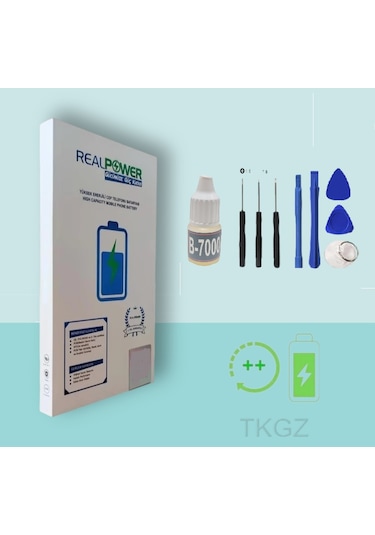 Tkgz - Huawei Mate 10 Lite - Batarya Pil Güçlendirilmiş + Tamir Seti + B-7000 - Realpower