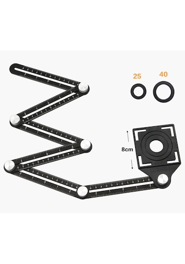 Alüminyum Alaşım Delik Şablon Cetveli Fayans Granit Ölçme Cetveli