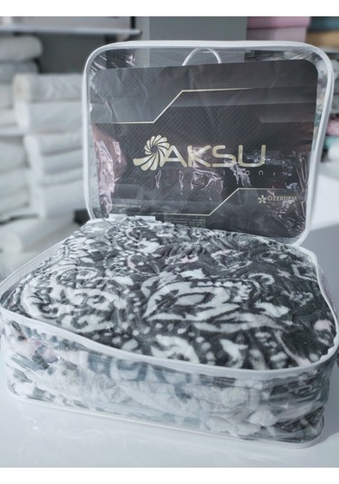 Aksu Tek Kişilik Vizon Battaniye Antibakteriyel Gri