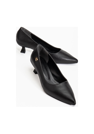 Suins Molina Model Kadın Mini Topuklu Stiletto Ayakkabı Siyah