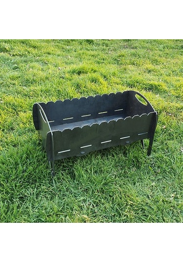 Portatif Çift Bölmeli Dayanıklı Ağır Ve Büyük Uzun Ömürlü Mangal Siyah