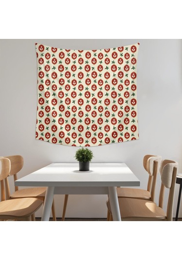 Noel Desenli 59x59 İnç Kare Duvar Halısı, Yumuşak Kumaş, Oturma Ve Yatak Odası Dekoru İçin