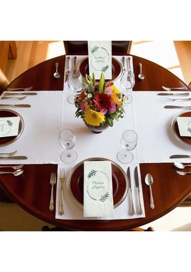 Nişan Peçetesi Gümüş Varak Baskılı 16 Adet Diğer