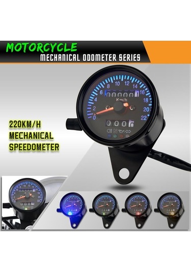 Pazly Retro Cafe Racer Özel Tasarım Motosiklet Mekanik Kilometre Göstergesi K20477
