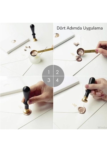 Mektup Damga Mühürü Hayat Ağacı + 30 Mühür Mumu + Eritme Kaşığı