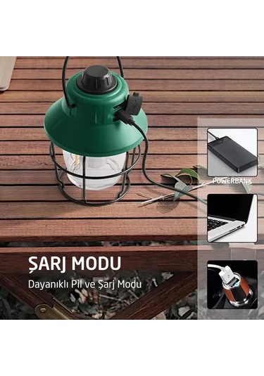 Rox 0215 Şarjlı Retro Outdoor Kamp Feneri 220 Lümen