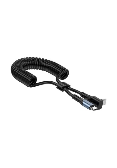 İos Uyumlu 15 Serisi 1.5m Type-c-typeTpu Kablo Ölçeklenebilir Yay Dirsek Pd Pd 60w 480mbps Şarjı Ve Veri Kablosu