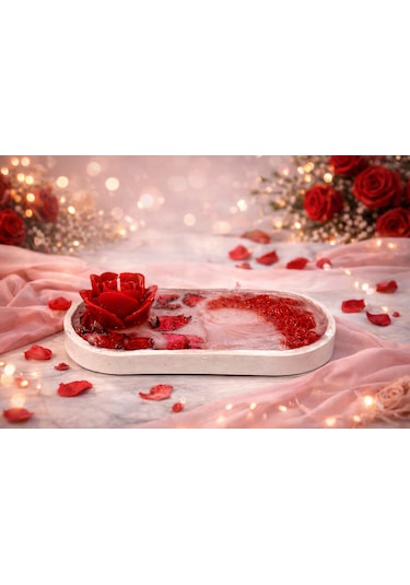 Rose Breeze-romantik El Yapımı Mum Kırmızı