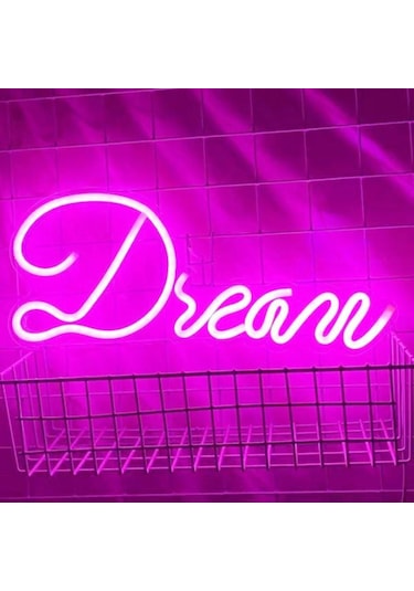 Homyl Led Neon Işık Usb Powered "rüya" Bar Oturma Odası Pembe Pembe