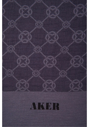 Aker Elegance Monogram Polyester Şal - 1090100 Siyah