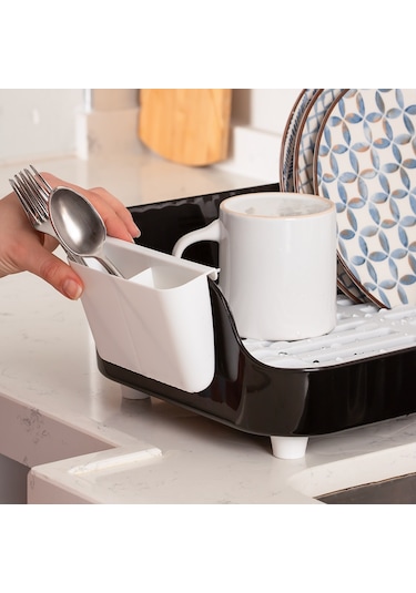 Porsima Akl-060 Siyah Lüks Tabaklık Bulaşıklık Su Akıtma Kanallı Siyah
