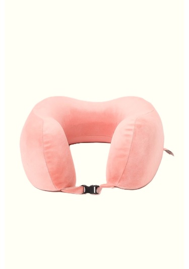 Armegeda Pembe Memory Foam Boyun Destekli Seyahat Yastığı U Şekilli Yastık Pembe