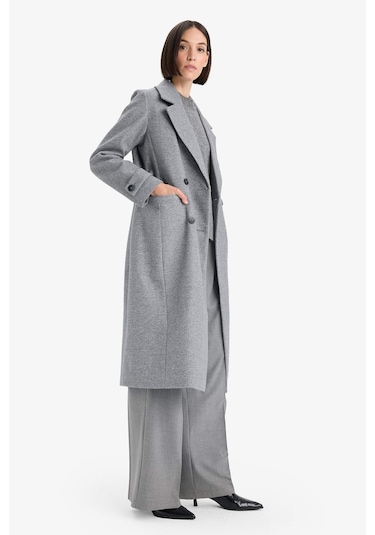 Defacto Regular Fit Düğmeli Kaşe Uzun Kaban F1215ax25wnar229 Antrasit-ar229