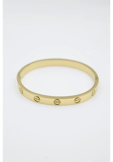 Crt Model Taşsız Bilezik - Altın Çok Renkli