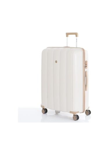 Mçs 3lü Set Kırılmaz Silikon Seyahat Valizi Bavulu V305 Kemik Şampanya Bej