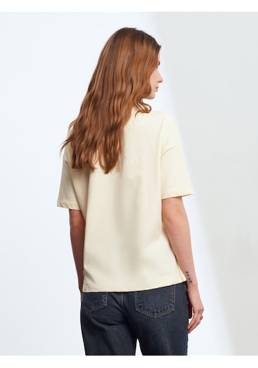 Dilvin 3683 Basic T-shirt-açık Sarı Sarı