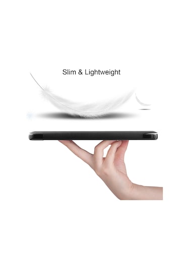 Nokia Uyumlu T20 Üç Katlı Stand İçin Koruyucu Kılıf Pu Deri + Pc Tablet Kapak