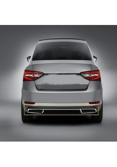 Skoda Superb Uyumlu 2019 Ve Üzeri Krom Difizör 3 Parça Paslanmaz Çelik