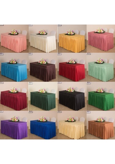Suntek 47 'ev Masa Örtüsü Etek Düğün Ziyafet Parti Beyaz