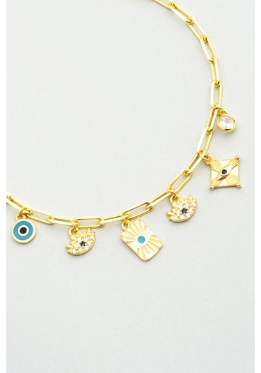 So Chic Bereket Işıltısı 18 Ayar Sarı Altın Kaplama 20 Cm Gümüş Bileklik Sarı