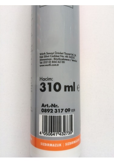 Würth Asetat Silikon Şeffaf Genel Amaçlı 310 Ml Birinci Kalite Şeffaf