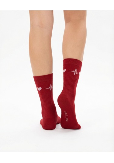 Gost Liria Crimson Desenli Unisex Soket Çorap Kırmızı