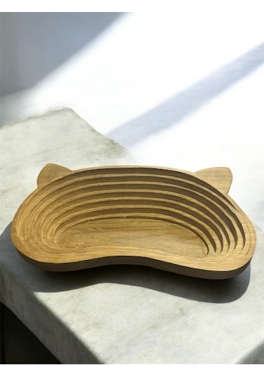 Konyax Evcil Hayvan Kulak Motifli Ahşap Yatak