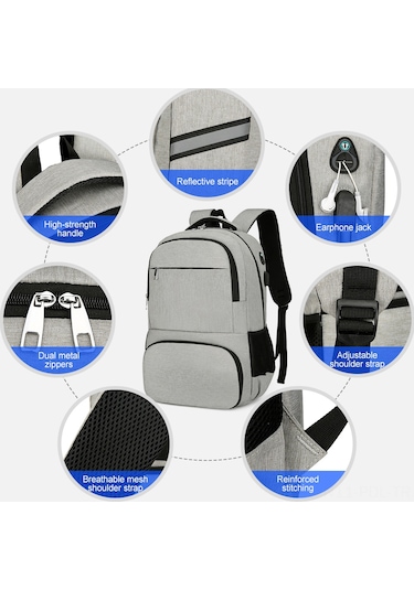 Padalink Isı Yalıtımlı Sırt Çantası - Usb Şarj Portlu, Hırsıza Karşı Cep, Su Geçirmez Siyah