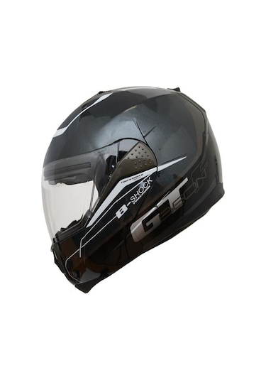 Beon B700 B-Shock Çene Açılır Vizörlü Kask Gri - Siyah
