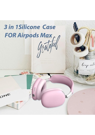 Reedark  Airpods Uyumlu Max İçin Pembe 3'lü Silikon Koruma Seti: Kulaklık Yastığı + Başlık Kılıfı + Gövde Koruması - Toz/çizik/sıvı Dayanıklı Diğer