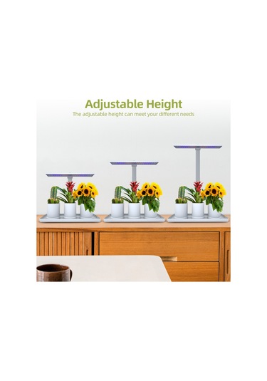 Yaozixa 10w Tam Spektrum Led Bitki Işığı - 4 Aydınlatma Seviyesi, 3/9/12s Zamanlayıcı, Yükseklik Ayarlanabilir, 800lm, Beyaz, 220v Avrupa Standardı Beyaz