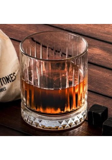 330 Cc Italy Serisi Büyük Kadeh Viski Bardağı 4 Adet Viski Taşı Hediyeli Beyaz