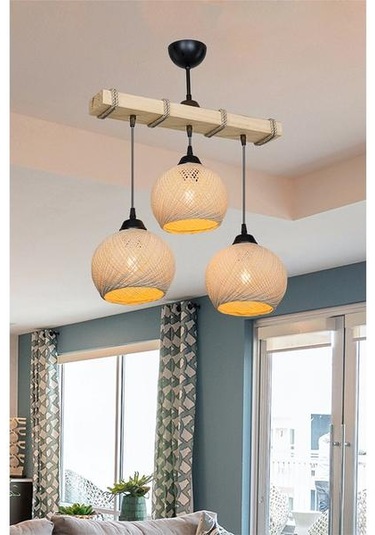 Modelight Aspen Krem Yumak Toplu 3 Lü Avize Krem