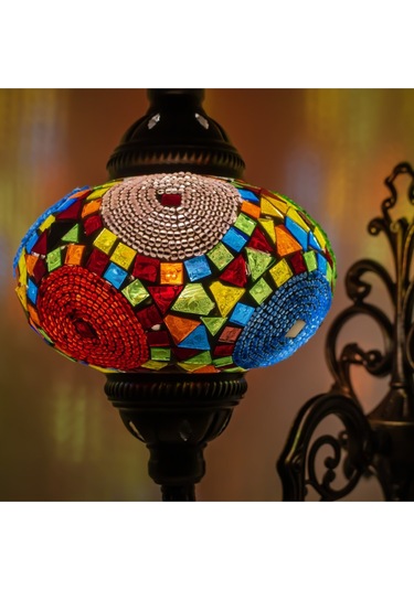 Dekoratif Aplik Otantik Mozaik Lamba Duvar Lambası Çok Renkli