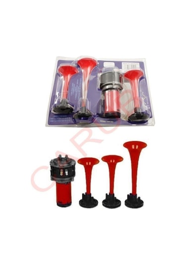 3 Borulu Havalı 12v Korna Motorlu