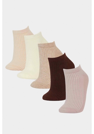 Defacto Kadın 5li Pamuklu Patik Çorap F5431axnsbn207 Kahve