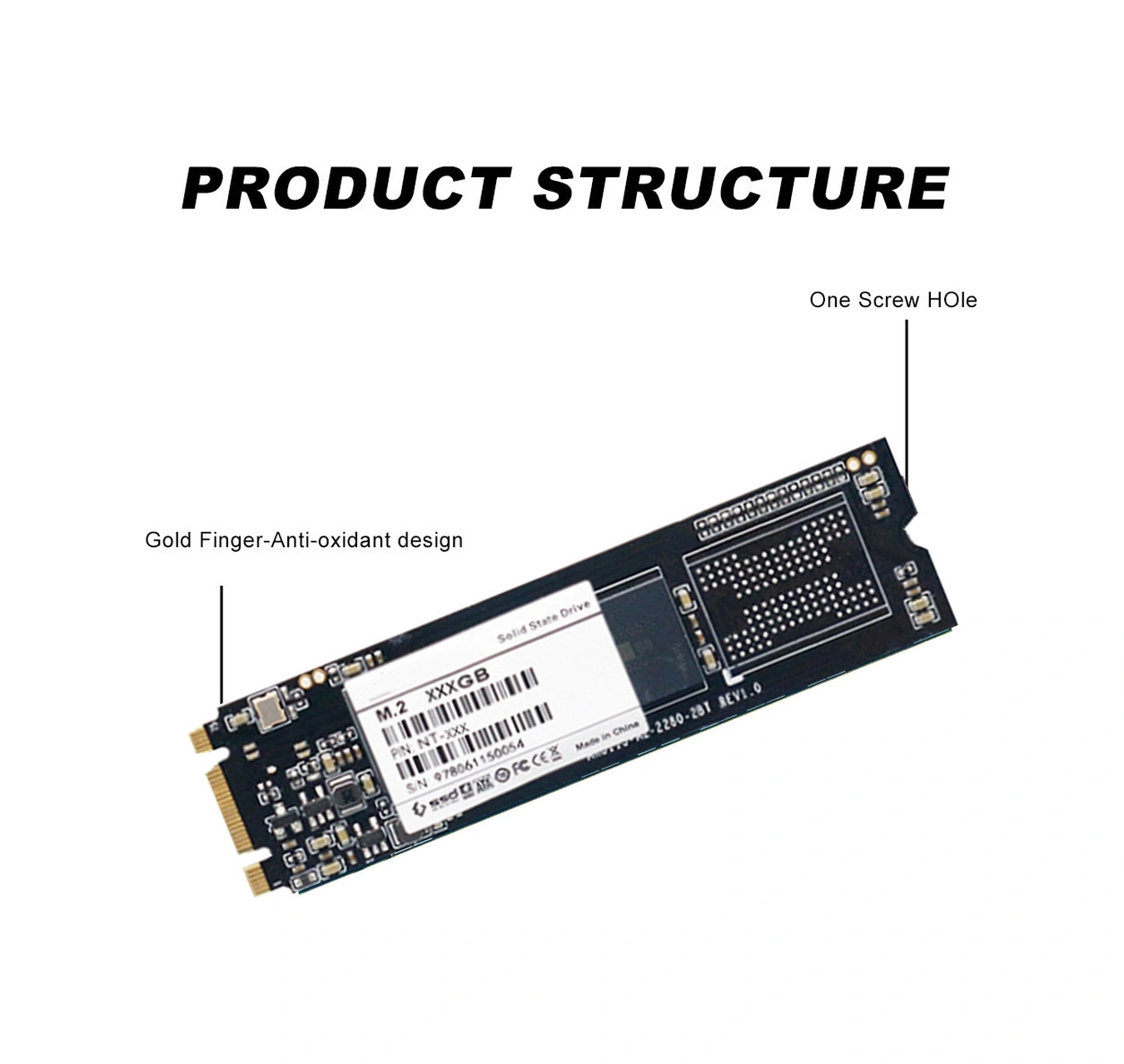 Sones M.2 2,5 İnç Yüksek Hızlı Ssd Katı Hal Sürücüsü, Kapasite: 128 Gb
