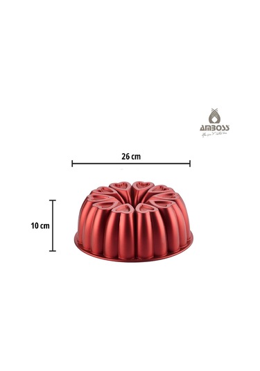 Bake With Love 10 Parça Karıştırma Kabı & Döküm Kek Kalıbı - Kırmızı Kırmızı