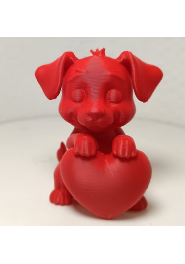 Minik Köpek Dekoru Krımızı Pla Malzeme 9cm