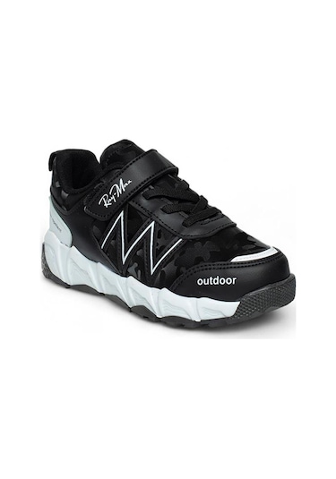 Celira Rym Siyah Beyaz Erkek Çocuk Treking Kısa Bot Ayakkabı Siyah - Beyaz