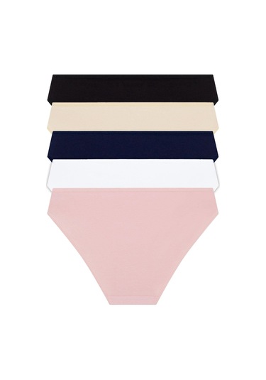 Basic Pamuklu Kadın Bikini Külot 5'li Paket çok Renkli Çok Renkli