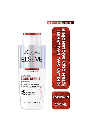 Elseve Bond Repair Bağ Güçlendirici Şampuan 200 ML + Onarıcı Bakım Kremi 150 ML + Şampuan Öncesi Kurtarıcı Bakım 200 ML