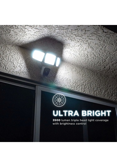 Home Zone Security Üç Kafalı Projektör Kamerası - Akıllı 2.4 Ghz 1080p Çok Renkli