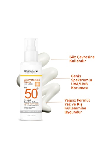 Dermaderm Leke Karşıtı Yüz ve Vücut Güneş Kremi SPF50+ 100 G